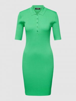 Sukienka midi z wykładanym kołnierzem Lauren Ralph Lauren zielona