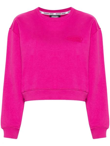 Sweatshirt mit stickerei aus baumwoll Missoni pink