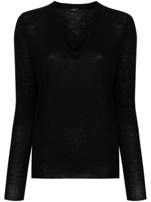 Кашмирен пуловер с v-образно деколте Joseph черно