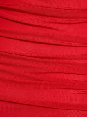 Viskózové mini šaty s kapucí jersey Giuseppe Di Morabito červené