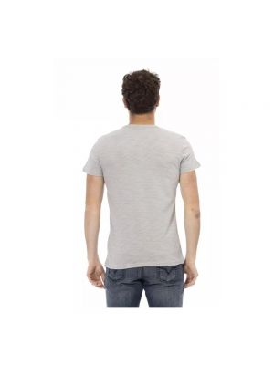 Camiseta de algodón con estampado Trussardi gris