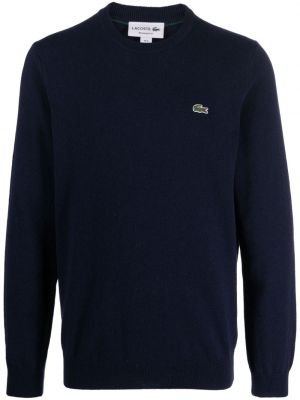 Dzianinowy sweter Lacoste niebieski