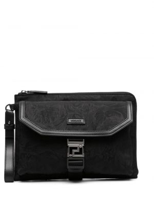 Pisemska torbica iz žakarda Versace črna