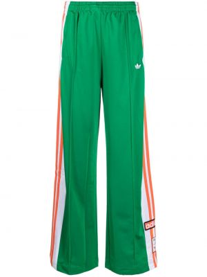 Pantaloni sport cu broderie Adidas verde