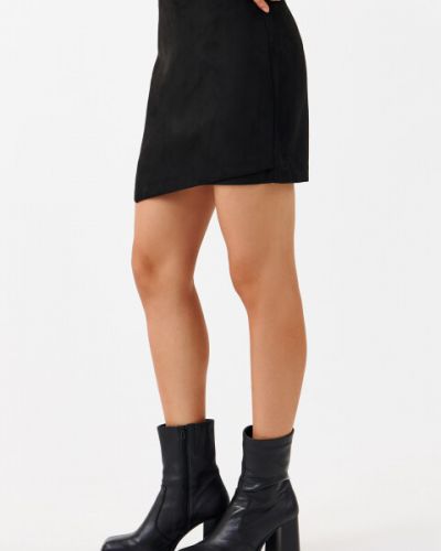 Асимметричная замшевая юбка Befree черная