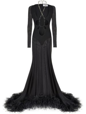 Šaty s výstřihem halter The Attico - černá