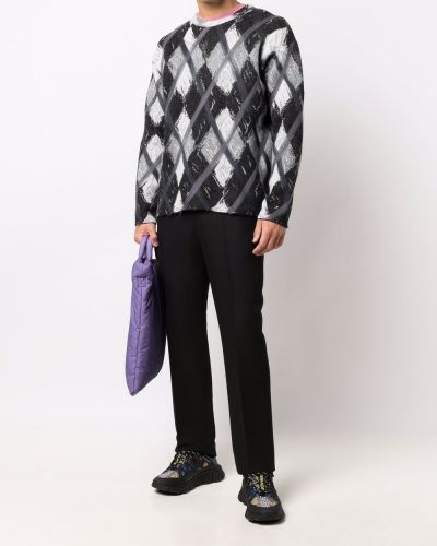 Vlněný svetr s argylovým vzorem Moschino