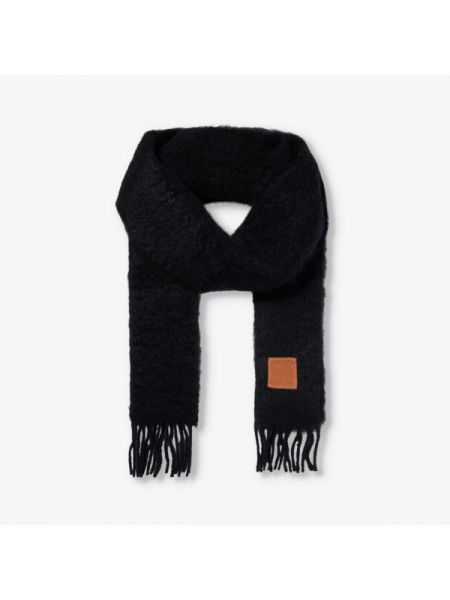 Мохеровый шерстяной шарф Loewe черный