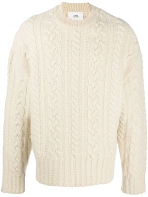 Пуловер с кръгло деколте Ami Paris бяло