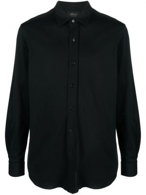 Βαμβακερό πουκάμισο Brioni μαύρο