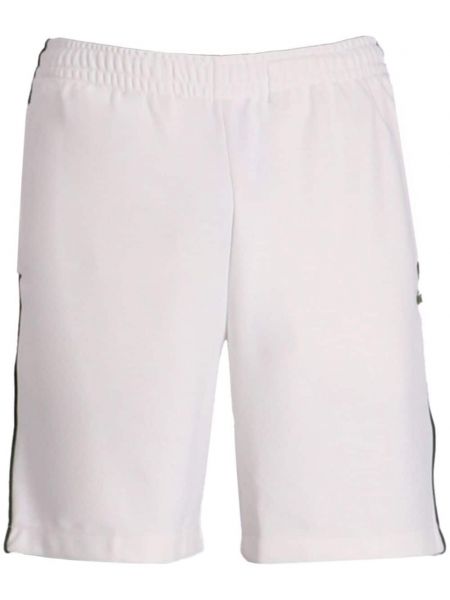 Prugaste kratke hlače s vezom Lacoste bijela