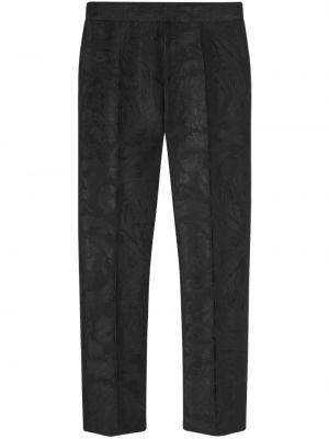 Žakárové bavlněné kalhoty Versace černé