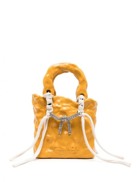 Shopper handtasche mit kristallen Ottolinger gelb