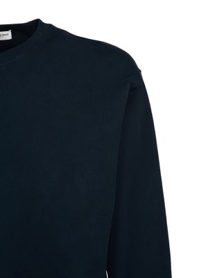 Bluza bawełniana z dżerseju Saint Laurent niebieska
