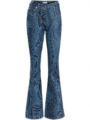 Jeans bootcut à imprimé à motif serpent Mugler bleu