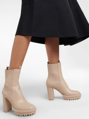 Botines de cuero Gianvito Rossi beige