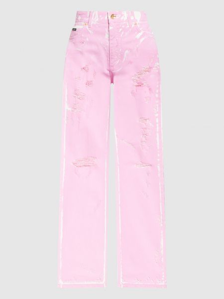 Прямые джинсы Dolce&gabbana розовые