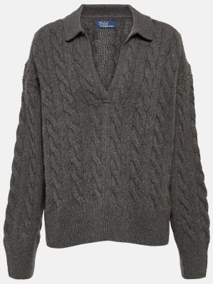 Sweter wełniany z kaszmiru Polo Ralph Lauren szary