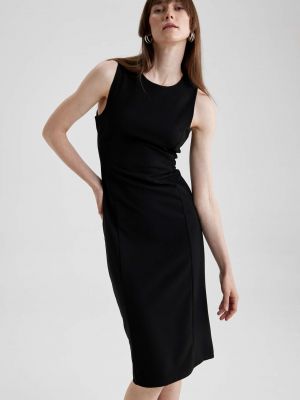 Αμάνικη μίντι φόρεμα με κοντό μανίκι Defacto μαύρο