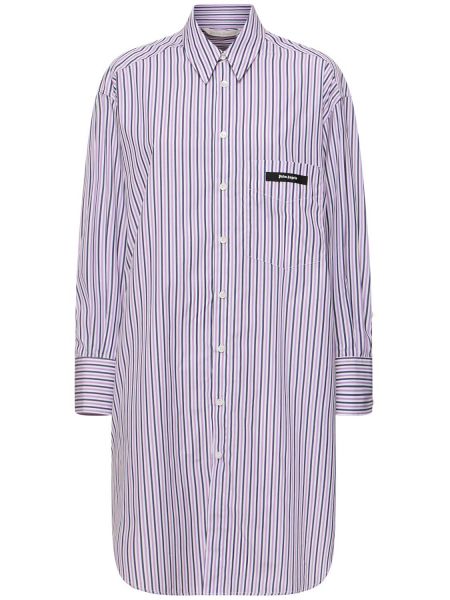 Vestido camisero de algodón Palm Angels violeta
