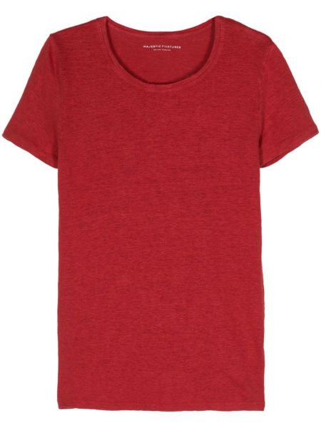 T-shirt di lino Majestic rosso