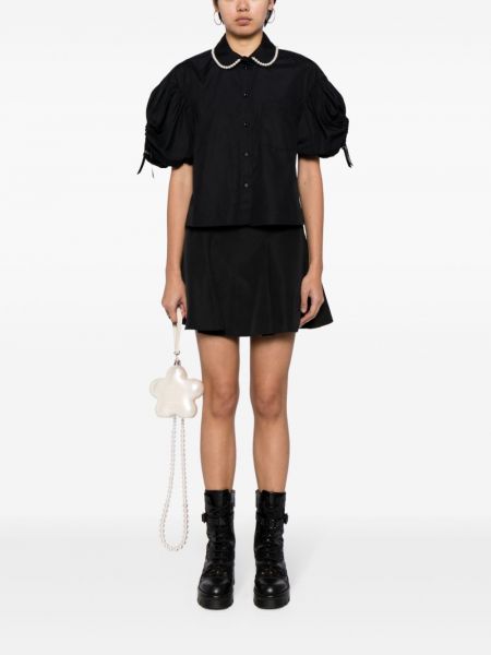 Koszula z perełkami bawełniana Simone Rocha czarna