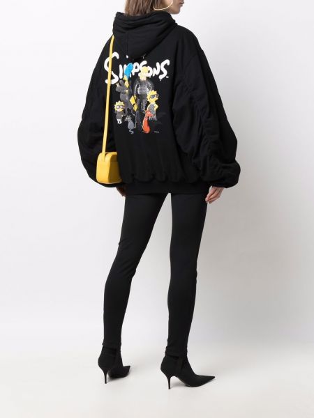 Oversize jacke mit kapuze mit print Balenciaga schwarz