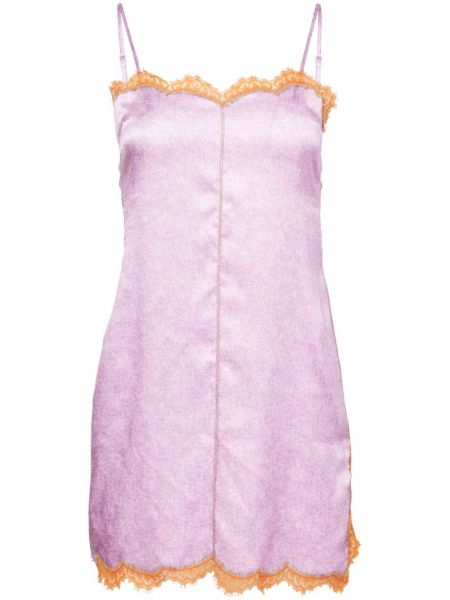 Svilena haljina na naramenice s čipkom Fleur Du Mal