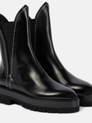 Kožené chelsea boots s cvočkami Alaã¯a čierna