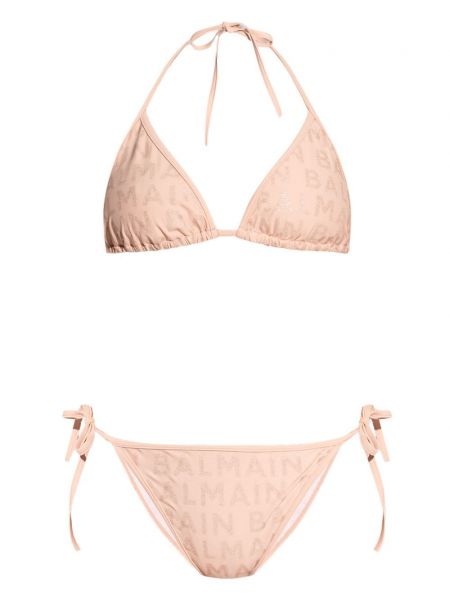 Painettu bikinit Balmain pinkki