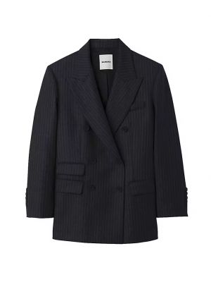 Полосатый костюмный пиджак Sandro серый