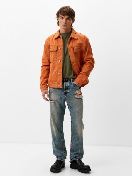 Джинсовая куртка Diesel оранжевая
