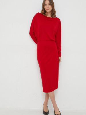Oversized midi šaty Sisley červené
