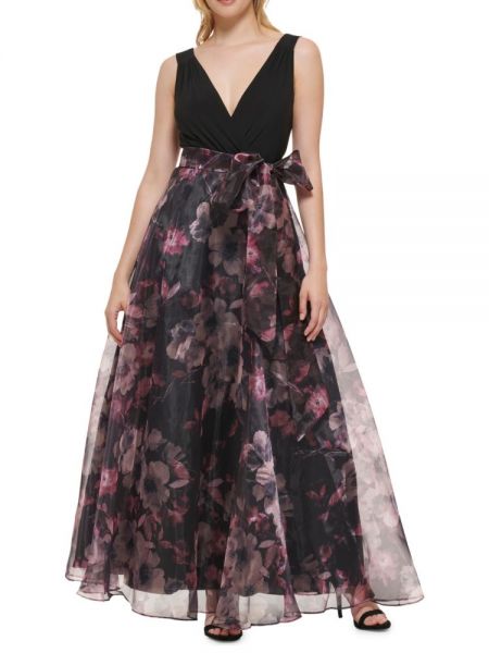Платье в цветочек с принтом Eliza J черное