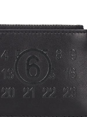 Usnjena denarnica z zadrgo Mm6 Maison Margiela črna