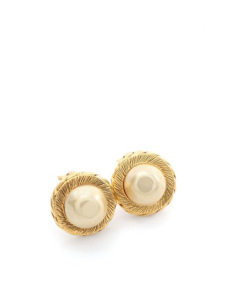 Auskarai su perlais Chanel Pre-owned auksinė