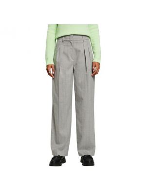 Pantalones rectos a rayas Esprit Collection gris