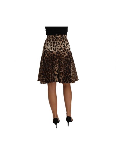 Falda midi con estampado leopardo Dolce & Gabbana