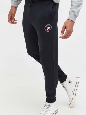 Spodnie sportowe z nadrukiem Converse czarne