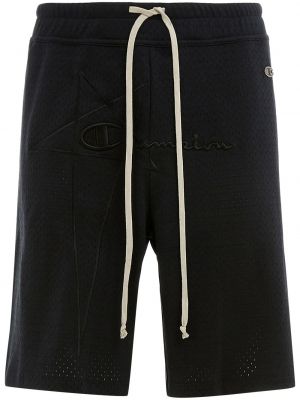 Pantalones cortos deportivos con bordado Rick Owens X Champion negro