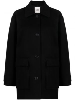 Vlněný kabát Studio Tomboy černý