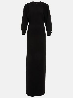 Vlněné midi šaty Saint Laurent - černá