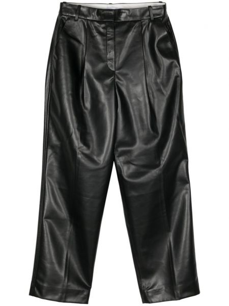 Plisované rovné nohavice Calvin Klein čierna
