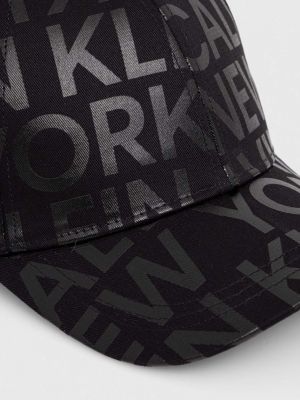 Pamučna kapa s printom Calvin Klein Jeans crna
