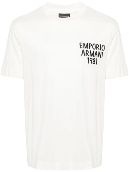 Lyocell t-shirt mit stickerei Emporio Armani