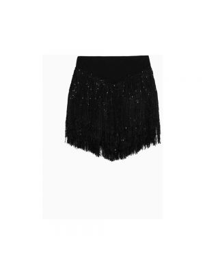 Mini falda con lentejuelas con flecos Rotate Birger Christensen negro