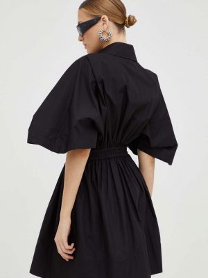 Oversized bavlněné mini šaty Karl Lagerfeld černé