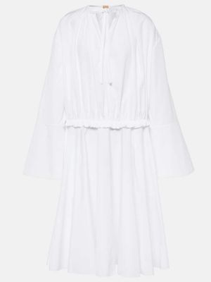 Памучна миди рокля Loewe бяло
