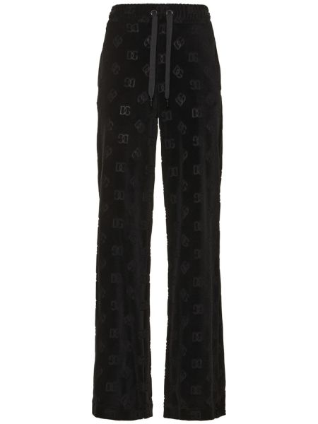 Pantaloni sport din jacard Dolce & Gabbana negru