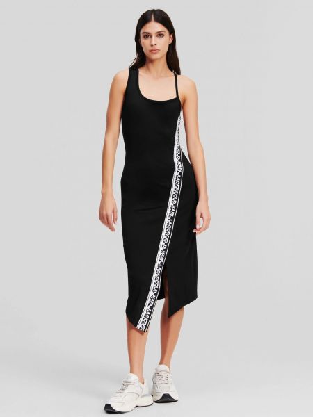 Μίντι φόρεμα από ζέρσεϋ Karl Lagerfeld μαύρο